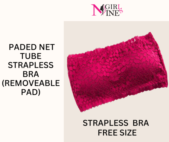 Paded Net Tube Strapless Bra [Removable Pad]