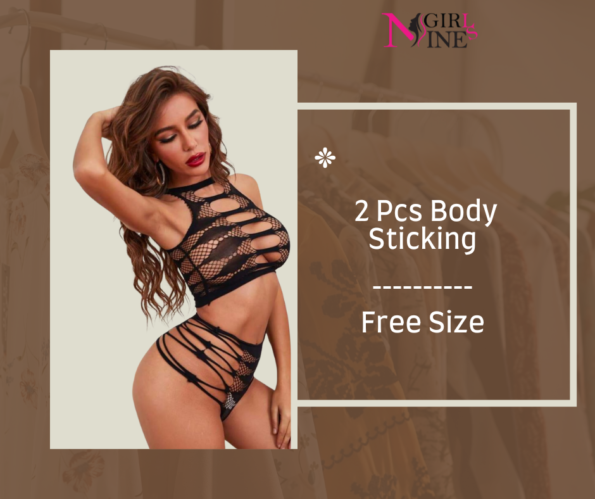 2 Pcs Body Sticking Fishnet Set