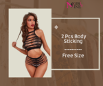 2 Pcs Body Sticking Fishnet Set