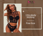 2 Pcs Body Sticking Fishnet Set