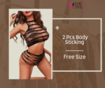 2 Pcs Body Sticking Fishnet Set
